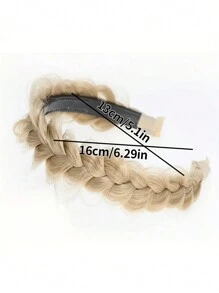 1PC Elegant Bohemian Style Braided Wig Headband, Non-Slip Teeth Design, Hair Accessory For Women,Hairband ,Hair Hoop,Hairband,Hair Hoop Headbands