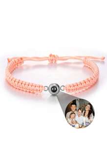 1 Stück personalisierte Foto-Projektions-Armband, rundes Projektions-Foto-Armband, buntes geflochtenes Projektions-Armband, geschlechtsneutrales Design, geeignet für Männer, Frauen, Paar, Familie, Freunde und Haustiere. Weihnachten, Halloween, Muttertag, Vatertag, Valentinstag und Geburtstagsgeschenk