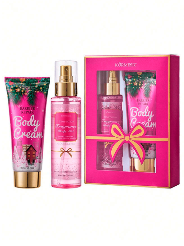 2-Piece Set Of 120ml Moisturizing Spray And 100g Body Lotion, Nourishing And Firming Skin, Brightening Skin Tone, Toning And Moisturizing Lotion, Gift Box Package
