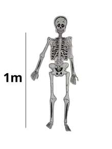 Calavera Para Vestir Grande 1m De Alto Decoracion Dia de Muertos Catrin, Catrina Esqueleto 10pzs Vestido Calaberitas - Blanco y Negro - Ver 2