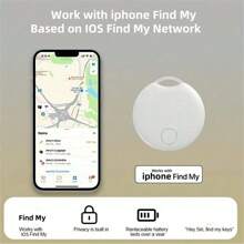 RSH Etiqueta inteligente compatible con la aplicación de localización de iOS Find My, mini rastreador, localizador inteligente GPS, clave, mascota, coche, rastreador para objetos perdidos, certificado MFI, inalámbrico, Airtag inteligente compatible con el sistema de dispositivos Apple - Blanco - Ver 3