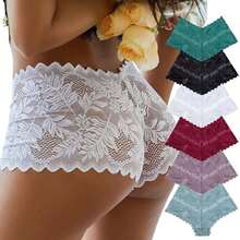 Bóxer Cachetero De Encaje Pantaletas Sexy - Blanco - Ver 3