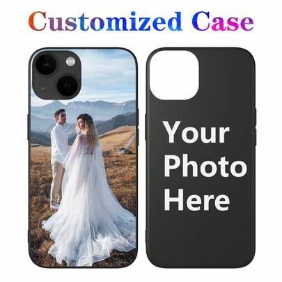 Matte Black DIY Customizable Wedding Photo Phone Case Soft Full Coverage Phone Protective Cover Compatible With Samsung A14/A52s, XR, 11, 13, Season Picks, 2025phonecase, Forever Love Wedding Anniversary Gift Case Cover With
