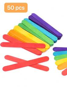 200 Pcs Colored Popsicle Sticks For Crafts, 4.5 Inch Colored Wooden Craft Sticks, Ice Cream Sticks, Rainbow Popsicle Sticks, Great For DIY Craft Creative Designs And Children Education,Kids Tweezers,Acrylic Popsicle Sticks,Kids Crafting - Multicolor - View 14