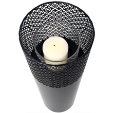 Lantern Column, Set Of 2, Decorative Column For Garden In Industrial Design, Lantern For Outdoor And Indoor, Lantern Including Candles, Oriental, 37 1/2+ 29 1/2 In - 黑色 - 查看 6