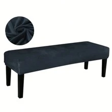 Silver Fox Fur Bench Cover,Rectangular Stretch Square Ottoman Covers Slipcover Rectangle Washable Foot Stool Cover Thick Storage Protector With Elastic Bottom,Stretch Dining Room Bench Slipcovers