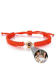 1 Stück personalisierte Foto-Projektions-Armband, rundes Projektions-Foto-Armband, buntes geflochtenes Projektions-Armband, geschlechtsneutrales Design, geeignet für Männer, Frauen, Paar, Familie, Freunde und Haustiere. Weihnachten, Halloween, Muttertag, Vatertag, Valentinstag und Geburtstagsgeschenk