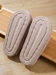 男士大眼狗保暖拖鞋，可爱卡通一脚蹬拖鞋，秋冬季室内穿，防滑 - 咖啡棕 - 查看 5