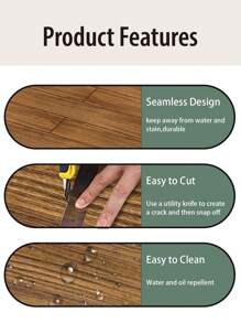 1 rollo de pegatinas autoadhesivas para suelo con diseño de grano de madera, pegatinas de vinilo antideslizantes para pegar y despegar para decoración del hogar en sala de estar, cocina, baño y dormitorio, también para decoración navideña, 18*120cm/7.08*47.24 pulgadas, pegatinas, vinilos decorativos para el hogar, artículos de decoración de primavera para renovar su hogar, pegatinas de decoración Rama para suelos, baldosas, pisos, baldosas autoadhesivas para pisos, decoración de sala de estar - Multicolor - Ver 6