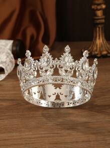 1 Pc/Full Round Baroque Bridal Full Round Tiara Crown, Super Cute Little Tiara,Birthday And Cake Tiara , Photography, Banquet And Floral Decoration, Wedding, Party