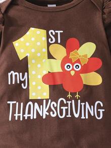 Bộ đồ liền thân in họa tiết chim và hoa cổ bèo cho bé gái mùa xuân thu 2 món/bộ - Nhiều màu - Xem 5