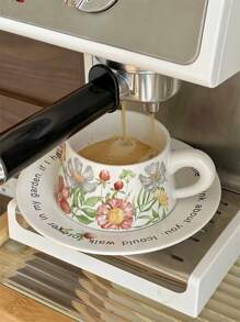 1set Small Blue Cup And Saucer, European Style Ceramic Coffee Cup Set High-Grade Simple English Afternoon Tea Set, Suitable For Restaurants, Cafes, Living Rooms And Parties.