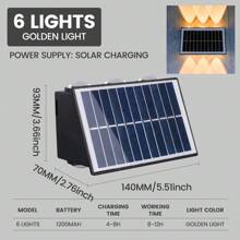 1 pieza Luz de pared solar, material de plástico, color RGB, luz de ambiente para exteriores, luz proyector decorativa de color, adecuada para exteriores, jardín, pared de villa, escaleras exteriores, balcón