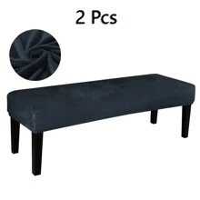 Silver Fox Fur Bench Cover,Rectangular Stretch Square Ottoman Covers Slipcover Rectangle Washable Foot Stool Cover Thick Storage Protector With Elastic Bottom,Stretch Dining Room Bench Slipcovers