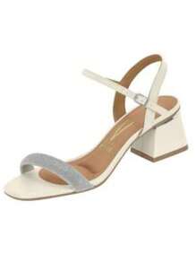 Vizzano Sandal Mid Heel With Rhinestones Elegant Versatile Comfortable 6428.139 - White - View 2