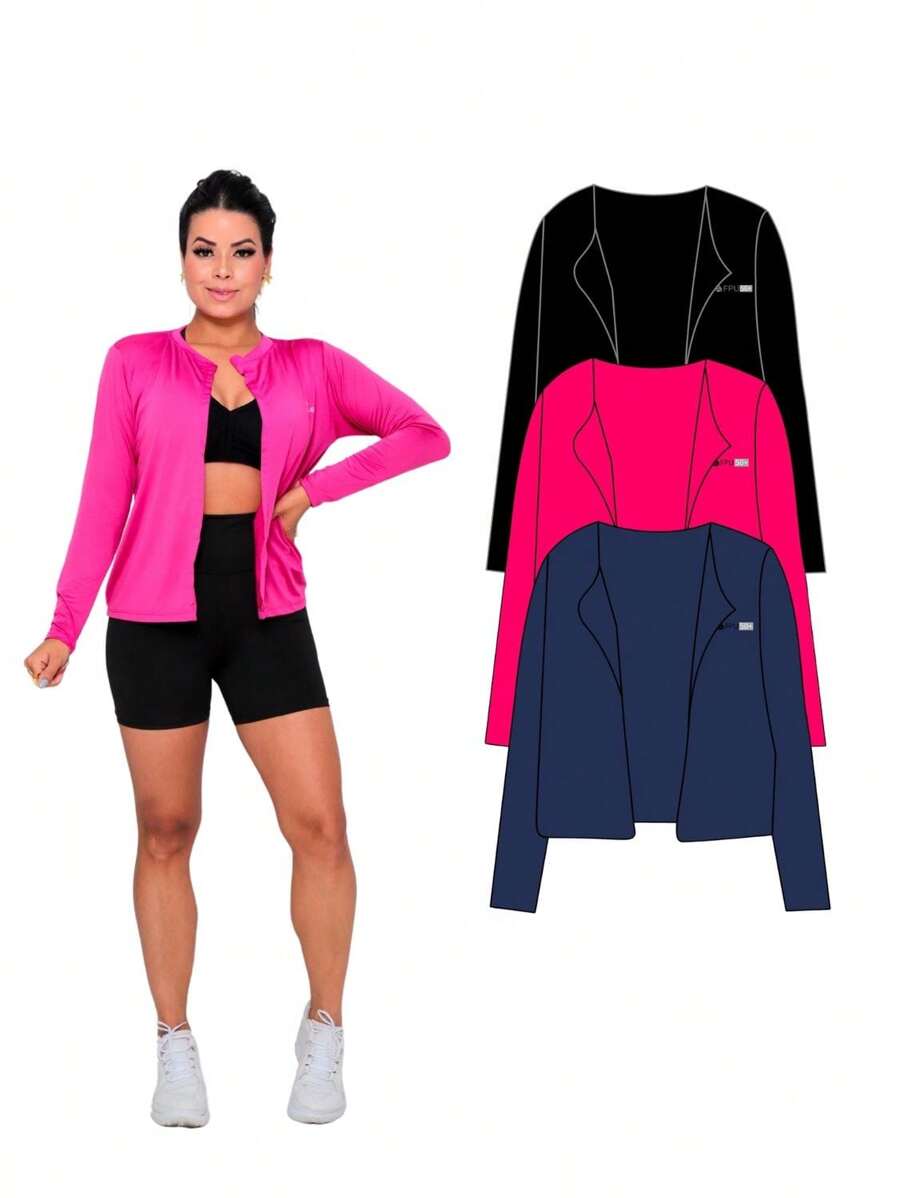 Kit With 3 UV Protection Coats And Shirts For Women - 彩色 - 查看 1