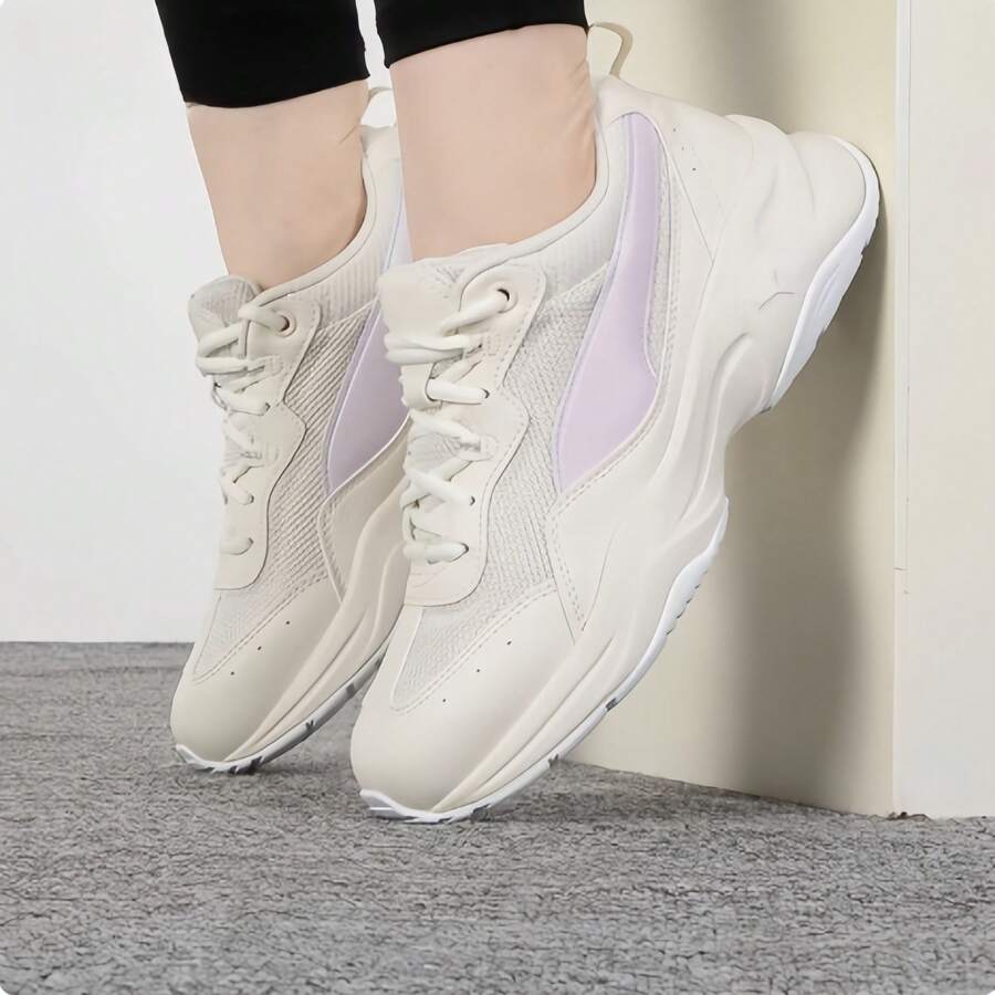 Puma Women Contrast Color Lace-Up Casual Retro Chunky Sneakers - Khaki - View 1