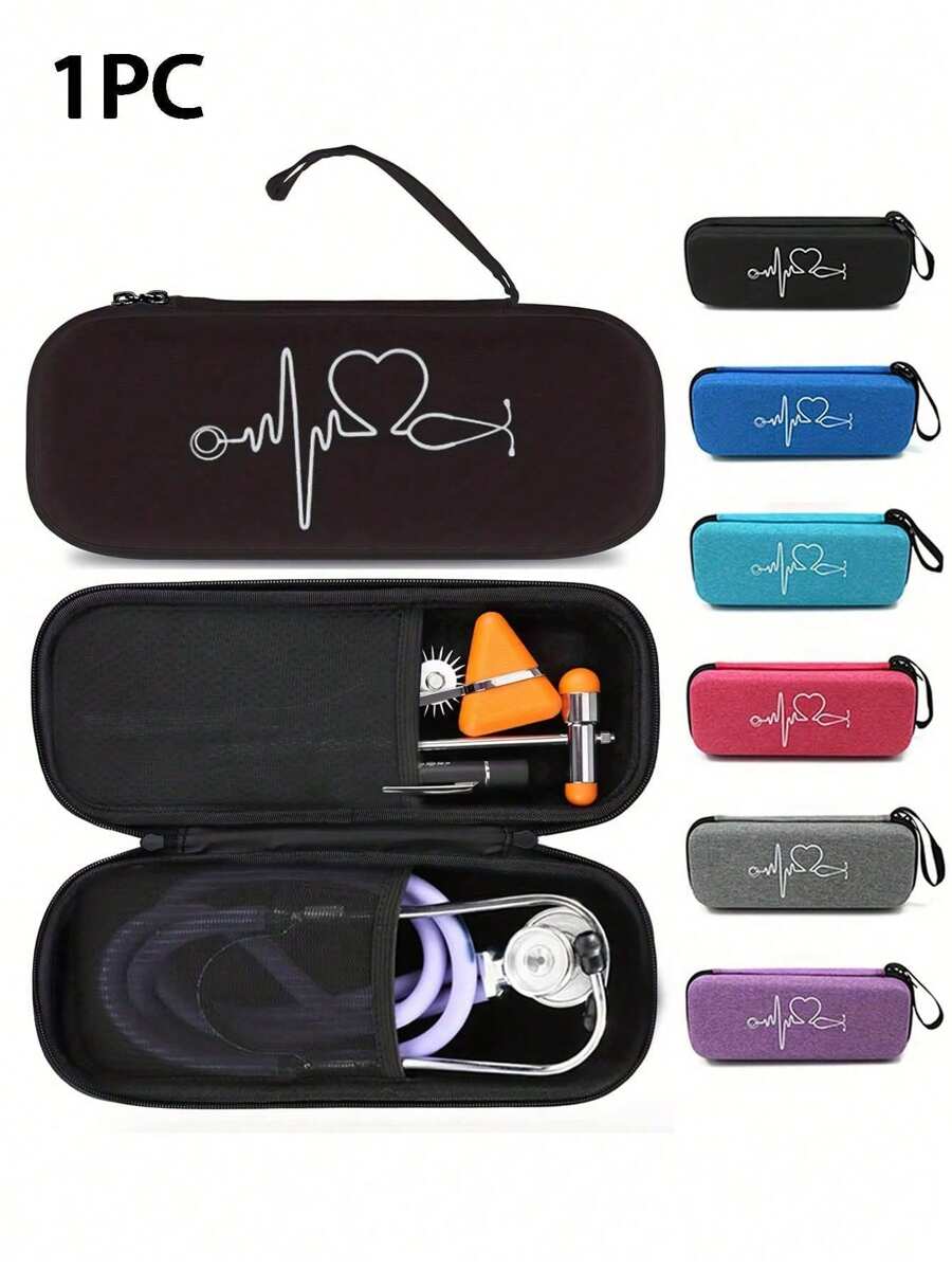 1pc Stethoscope Storage Kit, Multi-Function Carrying Case, Dual Compartment Stethoscope Storage Kit, Waterproof And Splash-Proof Travel Suitcase Portable Stethoscope Storage Box Multi-Function Carrying Case, Eva Bag, Stethoscope Cloth Case, Home Drop-Proof Eva First Aid Kit, Hard Stethoscope Case, Eva Stethoscope Storage Bag With Zipper Closure Portable Hard Nurse Carrying Case Accessories Tools Not Included. Emergency Bag Medical Assistant Camping Medical Medical Bag Emergency Kit Bag - Multicolor - View 1