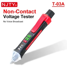 NJTY NJTY Non-Contact Voltage Tester, Electric Pen, 12-1000V AC Voltage Tester Pen, Circuit Break Finder Electrical Tool With Flashlight Buzzer, Live/Neutral Wire Tester, Wire Breakpoint Finder (BATTERY NO INCLUDED))