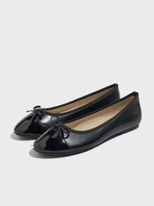 Elegant Bowknot Flat Shoes, Round Toe, Colorblock, Soft & Breathable Sole, Comfy, Versatile Casual Wear For Women, Mothers And Grandmothers