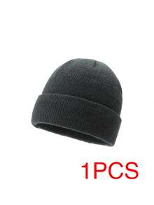 Men Knit Hat Scarf And Gloves 3-Piece Set, Warm Thermal Lined Outdoor Winter Beanie - Black - View 21