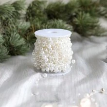 1pc (10m) Faux Pearl Bead Garland Chain For DIY Christmas Tree, Wedding Decoration, Suitable For Indoor/Outdoor Home Decor, Fireplace, Holiday Decoration, Crafts, Beaded Curtain, Wedding Party, Christmas Tree Decoration - Multicolor - View 18