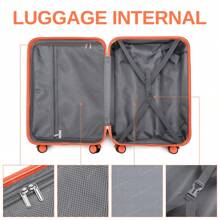 British Traveller Maleta de trolley de viaje de 24/28 pulgadas, maleta rígida de ABS+PC con 4 ruedas giratorias, ligera, para facturar, con cerradura TSA y cremallera YKK, ideal para viajes de negocios, escuela y uso diario, adecuada para hombres y mujeres, maleta de viaje duradera