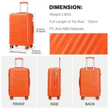 British Traveller Maleta de trolley de viaje de 24/28 pulgadas, maleta rígida de ABS+PC con 4 ruedas giratorias, ligera, para facturar, con cerradura TSA y cremallera YKK, ideal para viajes de negocios, escuela y uso diario, adecuada para hombres y mujeres, maleta de viaje duradera