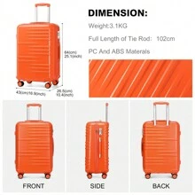 British Traveller Maleta de trolley de viaje de 24/28 pulgadas, maleta rígida de ABS+PC con 4 ruedas giratorias, ligera, para facturar, con cerradura TSA y cremallera YKK, ideal para viajes de negocios, escuela y uso diario, adecuada para hombres y mujeres, maleta de viaje duradera