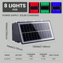 1 pieza Luz de pared solar, material de plástico, color RGB, luz de ambiente para exteriores, luz proyector decorativa de color, adecuada para exteriores, jardín, pared de villa, escaleras exteriores, balcón