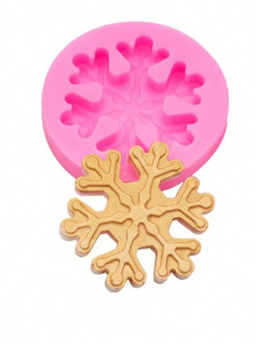 1 个硅胶模具，适用于圣诞姜饼人、雪人和圣诞树形状 - 粉色 - 查看 1