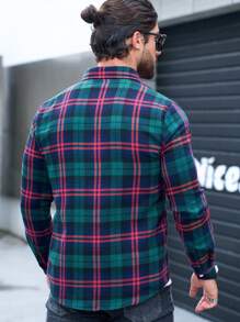 Áo sơ mi nam dài tay kẻ caro thường ngày công sở, mùa xuân và mùa thu - Nhiều màu - Xem 2