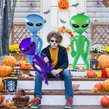 1pc PVC Inflatable Alien Toy, Halloween Party Decoration Prop - Multicolor - View 1
