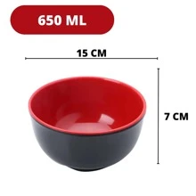 Oriental Melamine Bowl For Japanese Ramen Food 650ml - Đỏ - Xem 2