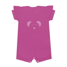 Kit 3 Macaquinhos Canelado Rompers Bebe Menino - Rosa Bebê - Visão 4