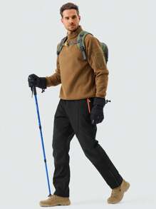 ZUTY Boyfriend-Stil Herren Schnee Ski wasserdichte Softshell Snowboard Hose Outdoor Wandern thermisch gefüttert Reißverschluss Beinabschluss Ski Outfit