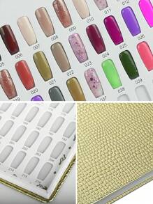 308/216/160/120 Marble Texture Professional Nail Art Display Book, DIY Nail Polish Color Chart Display Board, Includes Fake Nails Tools And Numbered Stickers, Premium Texture - Multicolor - View 4