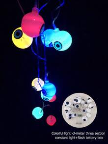 Đèn LED Halloween phát sáng mắt dây trang trí ngày lễ đạo cụ đáng sợ bầu không khí ma ám nhãn cầu dây đèn lá nhiều màu - Nhiều màu - Xem 18