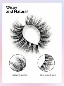 Asiteo 10 Cặp Mi Giả Bằng Lông Chồn Vô Hình, Mi Giả Trong Suốt Tự Nhiên, Mi Mềm Mại Dùng Hàng Ngày, Mi Giả, Lông Mi, Mi Giả - Mi tự nhiên - Xem 2