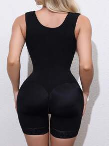 Damen Figurformender Reißverschluss-Bodysuit mit Bauchkontrolle, Brustöffnung, Po-Anhebung, Oberschenkel-Schlankheit, hochelastischer Taillenshaper