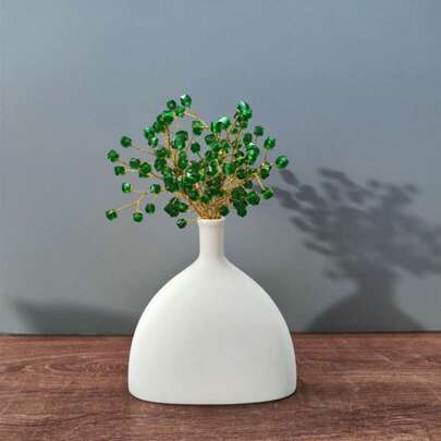 Vaso de flores branco tipo cerâmica, decoração para casa para arranjos de flores, sala de estar, mesa de jantar, entrada