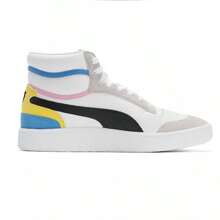Puma Contrast Color Lace-Up Casual Versatile Fashion High-Top Sneakers, Suitable For Everyday Wear