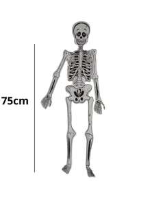 Calaveras Para Vestir 10pzs 75cm Fiesta Decoracion Calaveras Catrinas Para Vestir - Blanco y Negro - Ver 3