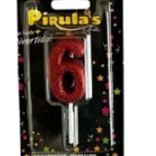 Vela de Aniversário Número Glitter com palito - Vermelho - Vermelho - Visão 9
