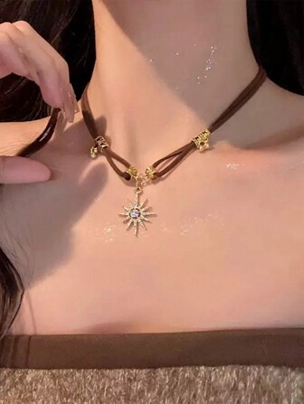 Nuevo collar de múltiples capas de estilo vintage americano, cadena de clavícula dulce y fresca, cadena de suéter de moda