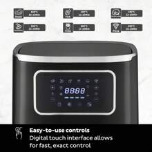 5QT Beztłuszczowy piekarnik Air Fryer, 80% mniej tłuszczu Ciesz się chrupiącą pysznością, odpowiedni do skrzydełek kurczaka, pizzy, steków, idealny dla rodzin 2-3 osobowych - Wtyczka UE typ C (220–240 V) - Zobacz 5