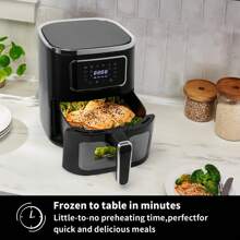 5QT Beztłuszczowy piekarnik Air Fryer, 80% mniej tłuszczu Ciesz się chrupiącą pysznością, odpowiedni do skrzydełek kurczaka, pizzy, steków, idealny dla rodzin 2-3 osobowych - Wtyczka UE typ C (220–240 V) - Zobacz 3