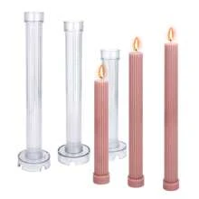Khuôn nến nhựa cột dài sọc nhiều kích cỡ Đường ống hình trụ Giá đỡ nến Khuôn Acrylic Dụng cụ làm cột nghệ sĩ Trang trí tiệc - trắng - Xem 7