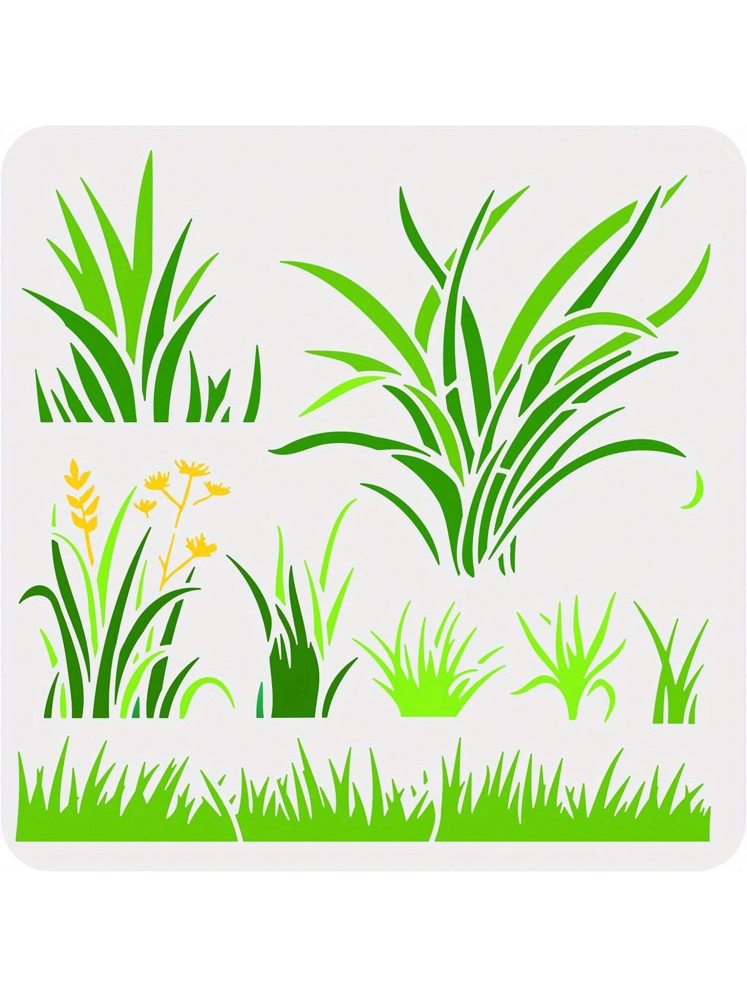 1Pc Grass Stencil For Painting Reusable Reed & Cattail Grass Stencil 11