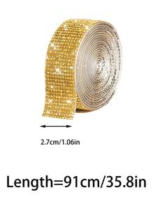 1 buc. Bandă adezivă cu strasuri aurii cu diamante artificiale de 2 mm, decorațiuni DIY pentru meșteșuguri, telefon, mașină